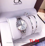 סט שעון צמיד וטבעת של קלווין קליין CK לנשים