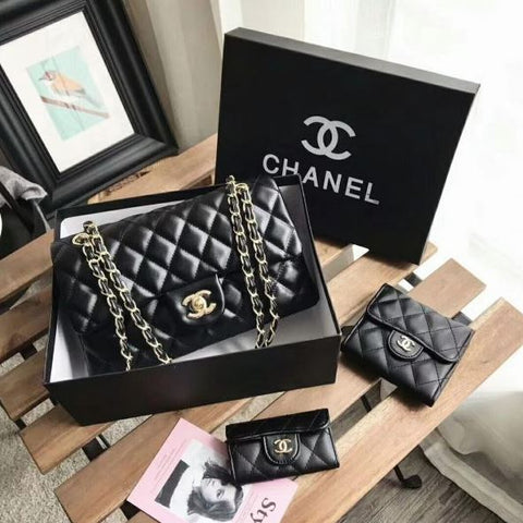 סט תיק ערב + שני ארנקים של שאנל CHANEL איכות מושלמת